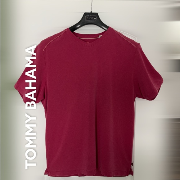 Tommy Bahama V Neck Solid Color Shirt - Picture 1 of 8